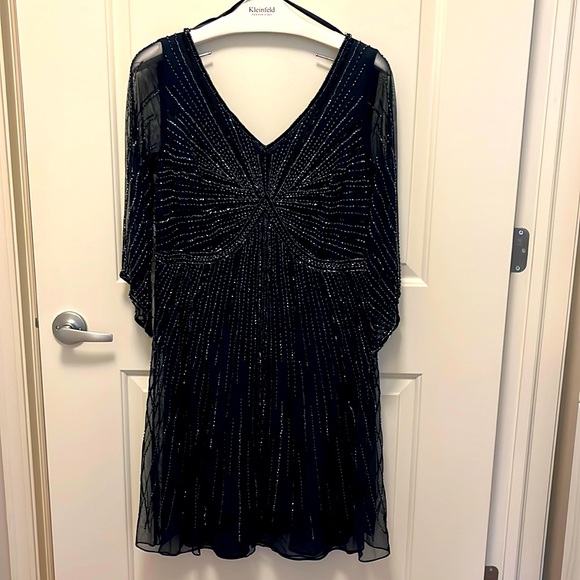 Macy's Dresses & Skirts - Gorgeous beaded navy dress size 14